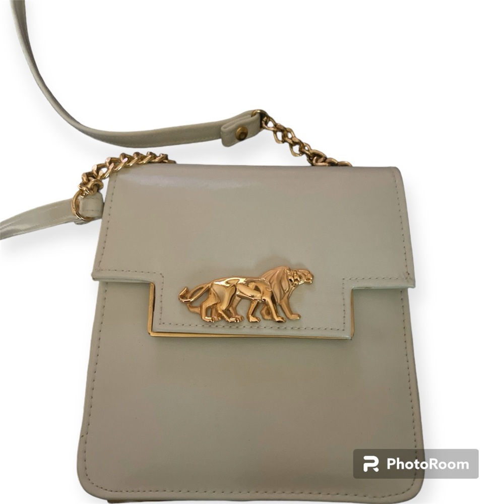 Vintage Crossbody Gold Lion Ivory Handbag - Picture 1 of 7